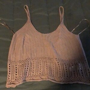 Streetwear Society Pink Ribbed Cropped Camisole